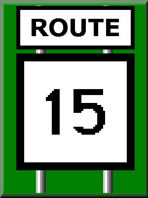 Route 15 signage
